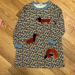 Mini Boden Floral Appliqué Long Sleeve Shift Dress